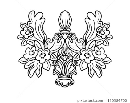 Retro floral engraved baroque design element vector illustration Retro floral engraved baroque design element vector illustration 130384700