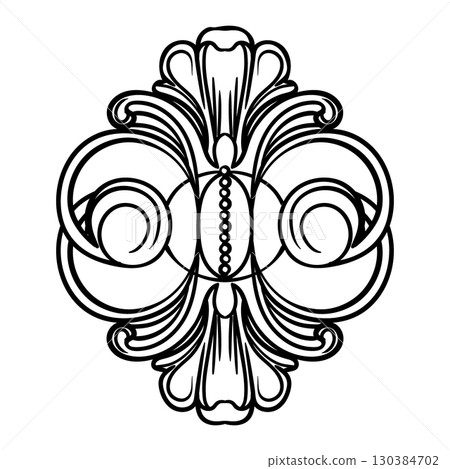 Ornate abstract engraved design element vector illustration Ornate abstract engraved design element vector illustration 130384702