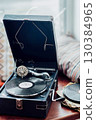 A record player with a record on it 130384965