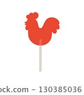 Caramel Cockerel on a stick, lollipop. 130385036
