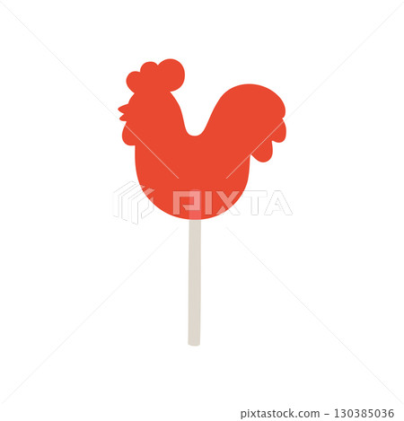 Caramel Cockerel on a stick, lollipop. 130385036