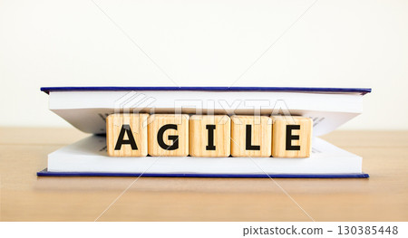 Brand symbol. Concept word Brand on beautiful wooden blocks in book. Beautiful wooden table white background. Business brand concept. Copy space. 130385448