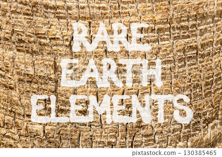 Rare earth elements symbol. Concept words Rare earth elements on beautiful palm bark. Beautiful palm bark background. Business and rare earth elements concept. Copy space. Rare earth elements symbol. Concept words Rare earth elements on beautiful palm bark. Beautiful palm bark background. Business and rare earth elements concept. Copy space. 130385465