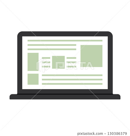 Modern laptop screen with digital content Vector Modern laptop screen with digital content Vector 130386379