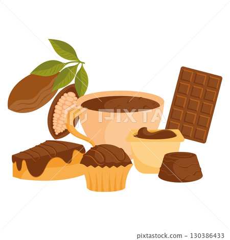 Chocolate product bundle. Vector 130386433