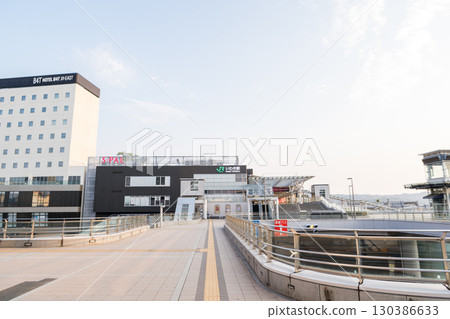 [Iwaki Station] Pedestrian deck in front of the station early in the morning 130386633