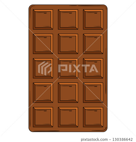 Classic chocolate bar. Vector 130386642