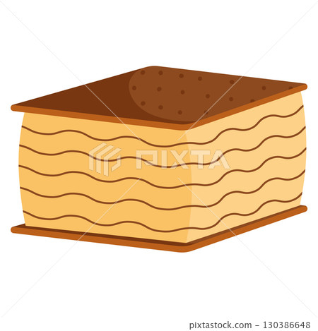 Layered chocolate cake. Vector Layered chocolate cake. Vector 130386648