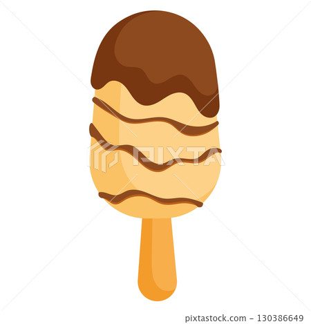 Chocolate dipped popsicle. Vector 130386649