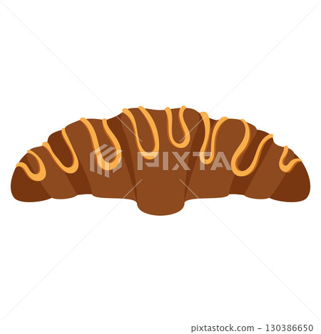 Croissant with chocolate glaze. Vector Croissant with chocolate glaze. Vector 130386650