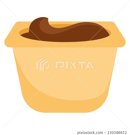 Chocolate pudding cup. Vector 130386652