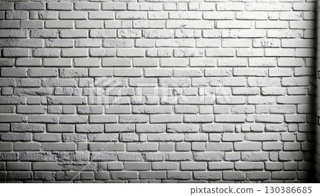 A full shot of a white brick wall 130386685