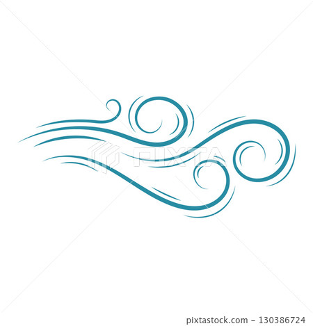 Decorative swirl line representing wind movement Vector Decorative swirl line representing wind movement Vector 130386724