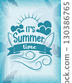 Its summer time poster with waves and surfboards Vector 130386765