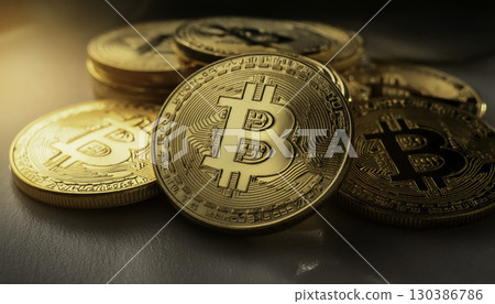 Close-up of a heap of bitcoin replicas symbolizing cryptocurrency wealth Close-up of a heap of bitcoin replicas symbolizing cryptocurrency wealth 130386786