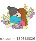 Cute mother character with her son Mother day Vector 130386826
