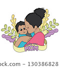 Cute mother character with her son Mother day Vector 130386828