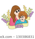 Cute mother character with her son Mother day Vector 130386831