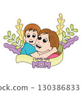 Cute mother character with her son Mother day Vector 130386833