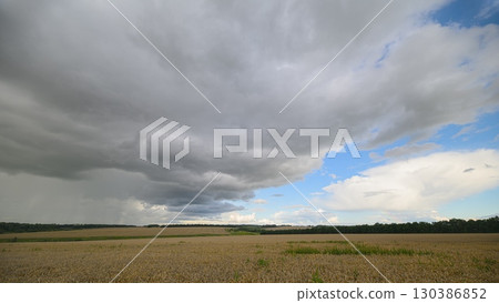 A Dramatic Sky Over Beautiful Agricultural Fields Creating a Rich Atmosphere of Nature A Dramatic Sky Over Beautiful Agricultural Fields Creating a Rich Atmosphere of Nature 130386852