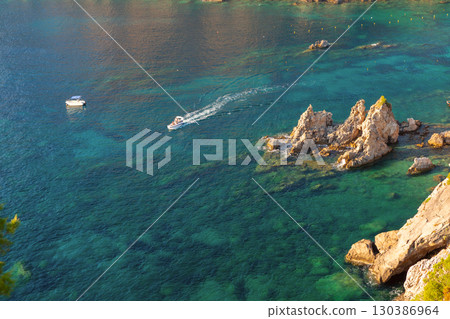 Coastal view in Paleokastritsa Corfu Greece 130386964