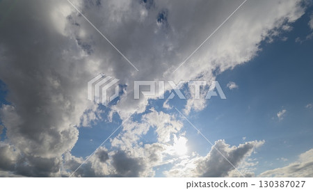 A Dynamic Sky Display with Beautiful, Constantly Moving Clouds, creating an everchanging scene 130387027