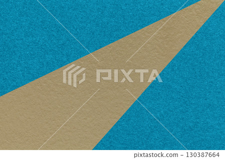 Abstract old geometric turquoise paper background with beige rays, macro texture for banner, template, presentation 130387664