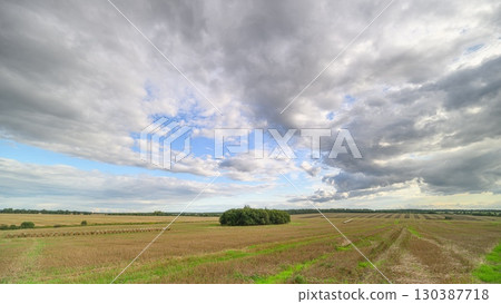 An Expansive Agricultural Landscape With Bountiful Fields Under a Dramatic Cloudy Sky An Expansive Agricultural Landscape With Bountiful Fields Under a Dramatic Cloudy Sky 130387718