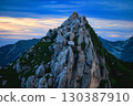 Mount Eboshi in the Northern Alps at sunset 130387910