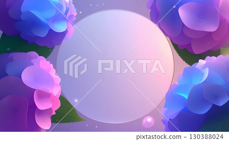 A background design of hydrangea frame and gentle light to brighten up the rainy season 130388024