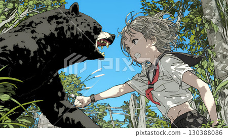 高中女生與熊搏鬥 高中女生與熊搏鬥 130388086