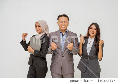 Success and Teamwork Celebrating Achievement Together in the Business World Success and Teamwork Celebrating Achievement Together in the Business World 130388157