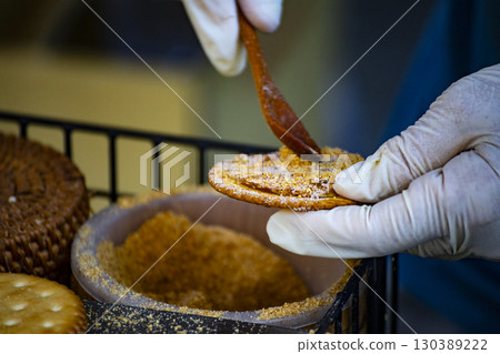 Taiwanese traditional flavor: handmade malt sugar cake Taiwanese traditional flavor: handmade malt sugar cake 130389222