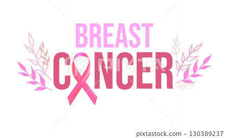 Breast Cancer Awareness Month. Pink ribbon symbol. Design postcard, banner, poster, and social media post. Vector illustration. Breast Cancer Awareness Month. Pink ribbon symbol. Design postcard, banner, poster, and social media post. Vector illustration. 130389237