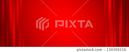 Bright red glowing lines background. Abstract vertical gradient stripes wallpaper. Ruby neon straight streaks backdrop for banner, poster, brochures, flyers, booklet, presentation. Vector  130389316