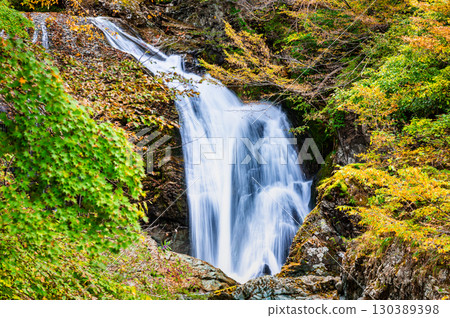 山形縣關山瀑布的紅葉 山形縣關山瀑布的紅葉 130389398