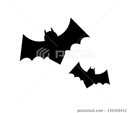 Bat illustration silhouette simple vector 130389412