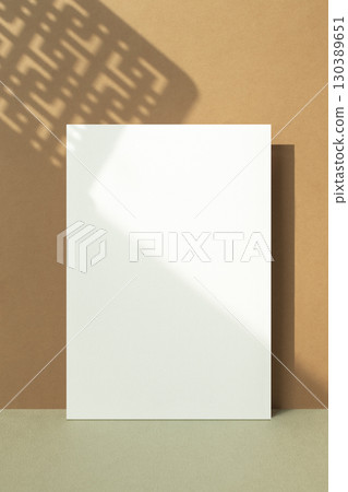 Card mockup with autumn color background and window frame shadow Card mockup with autumn color background and window frame shadow 130389651