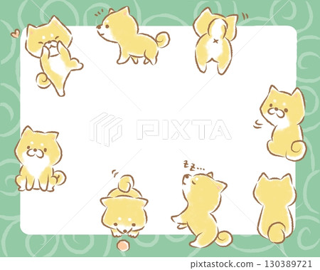 Shiba Inu assortment framed 130389721