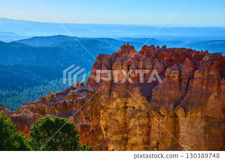 Bryce Canyon Hoodoos and Pine Forest at Sunrise from Agua Canyon Overlook Utah 130389748