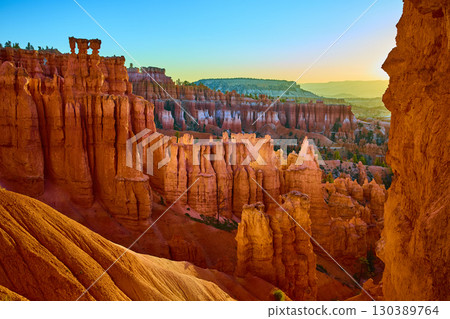 Bryce Canyon Thor's Hammer Hoodoos at Sunrise from Sunset Point Utah 130389764