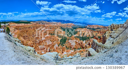 Panoramic Hoodoo Formations and Canyon Landscape at Bryce Canyon National Park Utah 130389967