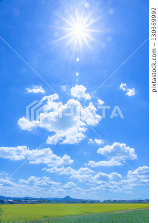 The sun in the blue sky 130389992