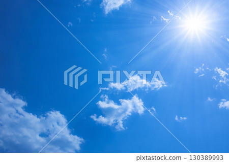 The sun in the blue sky 130389993