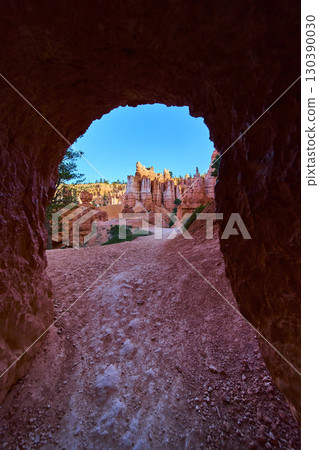 Scenic Tunnel Entrance Navajo Loop Trail Bryce Canyon Hoodoos and Red Rock Path 130390030