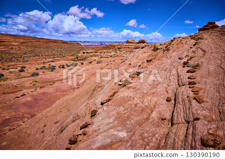 Red Sandstone Formations and Desert Vegetation along Beehive Trail Arizona Wide 130390190