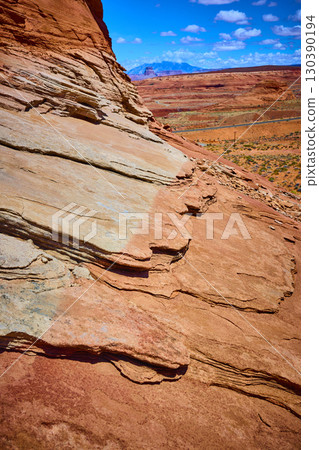 Red Sandstone Layers in Desert Wilderness Beehive Trail Arizona Close Up 130390194