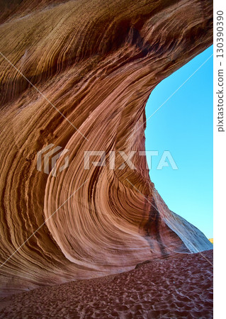 Sandstone Wave Motion and Canyon Walls with Sandy Floor Low Angle Perspective Sandstone Wave Motion and Canyon Walls with Sandy Floor Low Angle Perspective 130390390