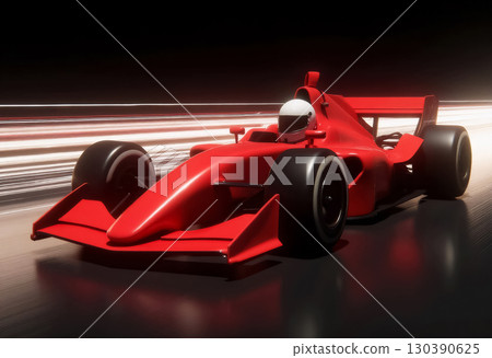 Retro Formula 1 car red, Italian Grand Prix racing team, 3d illustration 130390625