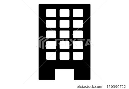 簡單的酒店和建築圖標 130390722